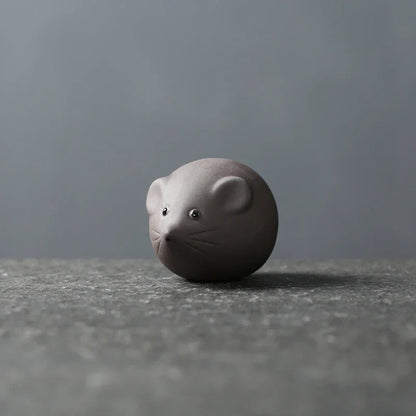 Purple Clay Tea Pet Lovely Mouse Statue Boutique Tea Figurine Tea Decoration