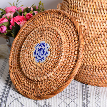 Handmade Bamboo Rattan Weave Canister Household Tea Caddy With Lid Handmade Gift