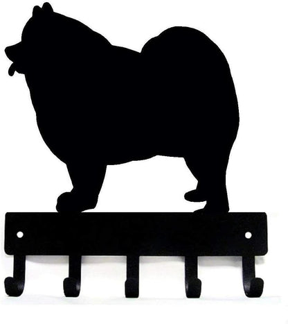 Samoyed Dog Key Rack Hanger - 6 Inch Wide/9 Inch Wide Metal Wall Art
