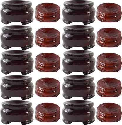 Display Wooden Stand Base For Crystal Ball Sphere Egg Stone Decor 20 PCS 2 Sizes
