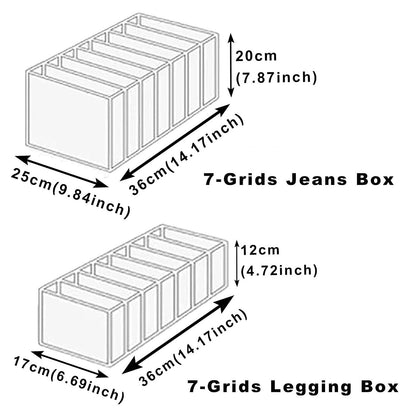 7 Grid Wardrobe Clothes Organizer Breathable Mesh Closet Shelf Organizers Handle