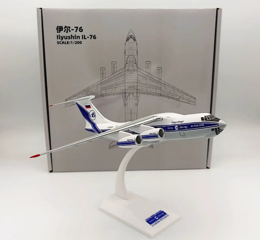 1:200 Aimo Wings Volga-dnepr IL-76 Aircraft ABS Plastic Transport Airplane Model