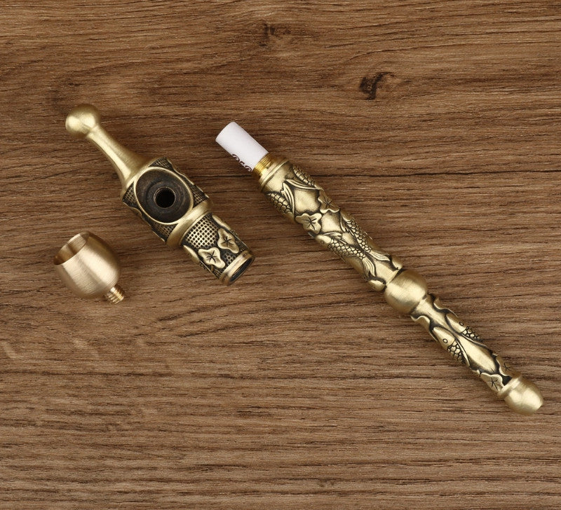 New 17cm Handmade pure Copper Old-Fashioned Pipe Multifunctional Pipe Pot Gift