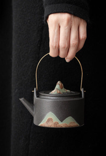 Ceramic Teapots Handpainted Mountain Chinese Gongfu Tea Pot