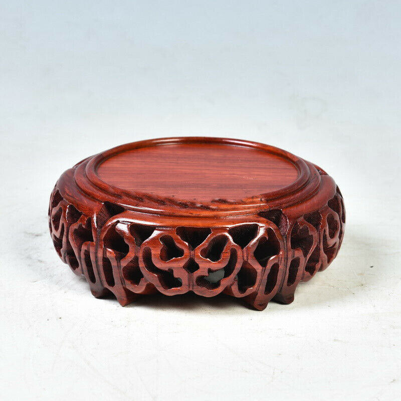 3 .1" Wood Round Base Display Stand for Vase Teapot Incense Burner Flowerpot