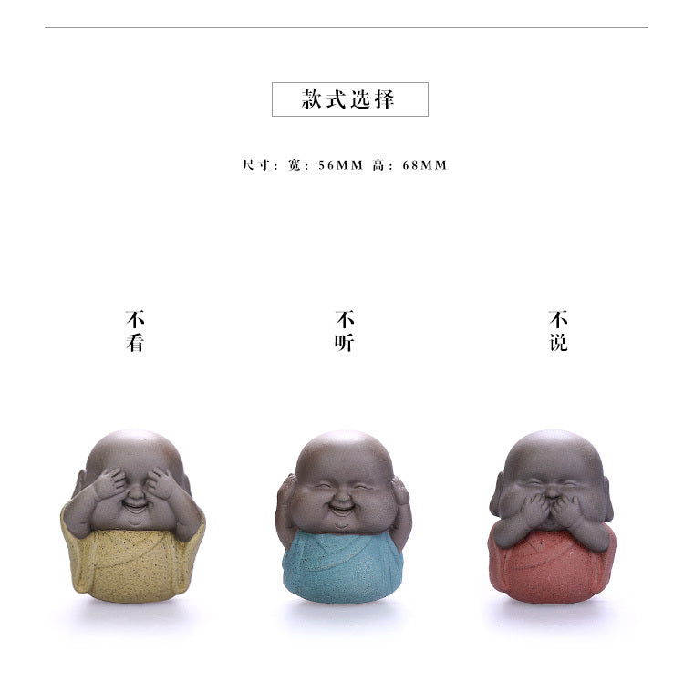 2.6“Novelty Tea Pet Yixing Zisha Purple Clay Statue Lovely Figurine Mini Pet
