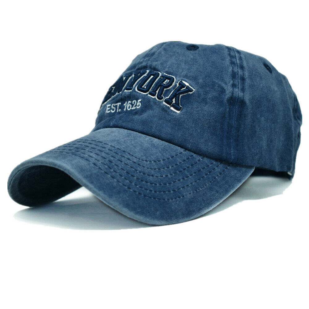 Mens Womens Washed Cotton Vintage NY Est.1625 Baseball Dad Cap Adjustable Hat
