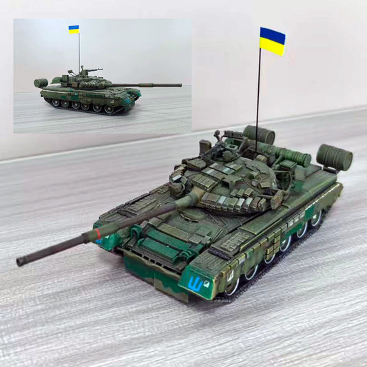 Homemade 1/72 Ukrainian Captured Version T80BV Tank Finished Model Ornament