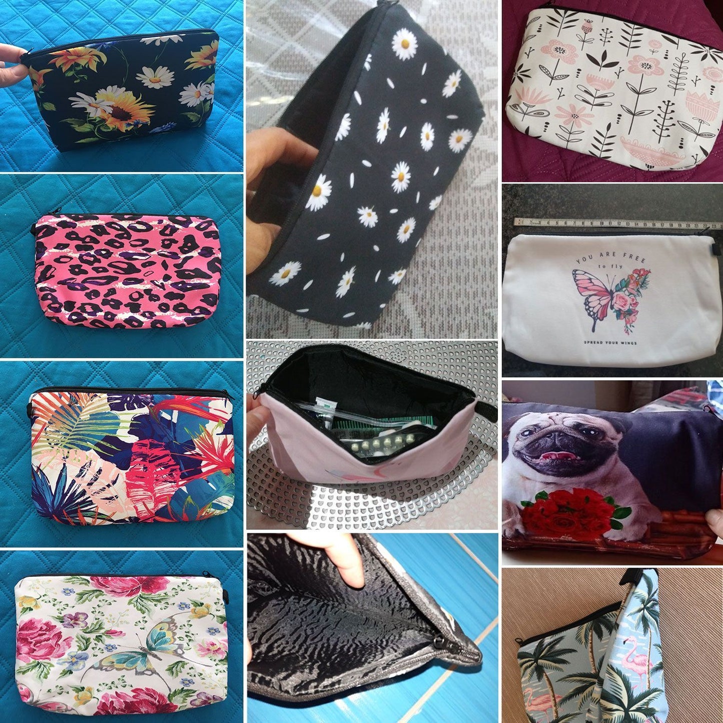 Natural Science Printed Student Pencil Case Teacher Cosmetic Storage Toilet Bag