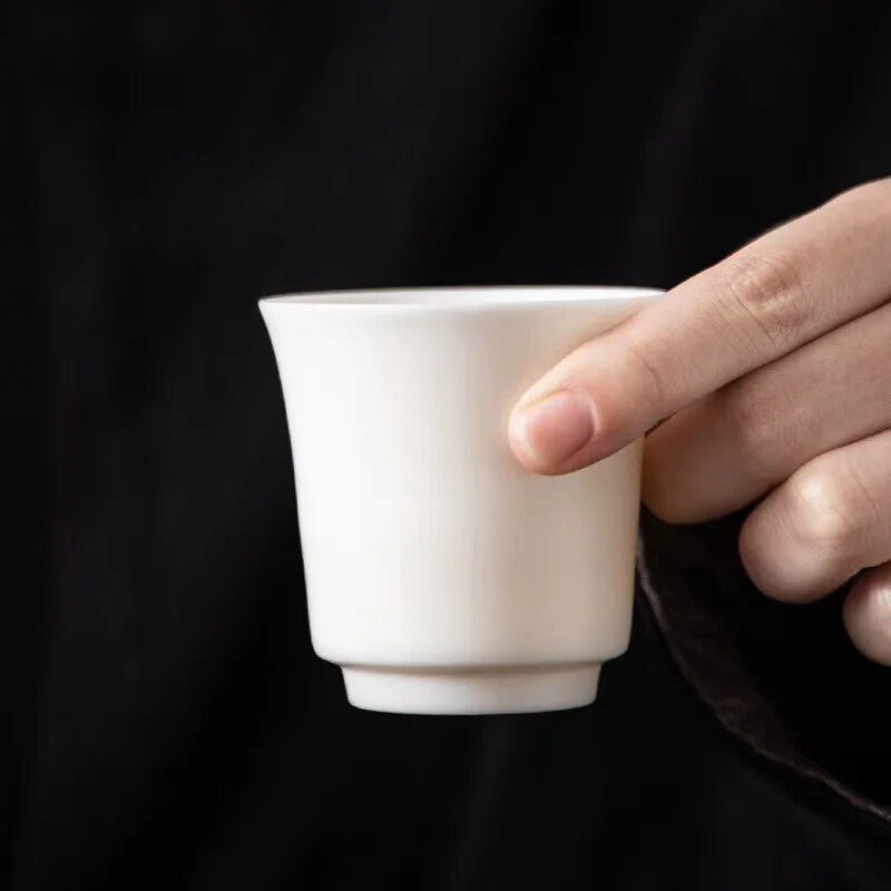 Plain Roast Mutton Fat Jade Small Teacup Dehua Kung Fu Tea Cup White Porcelain