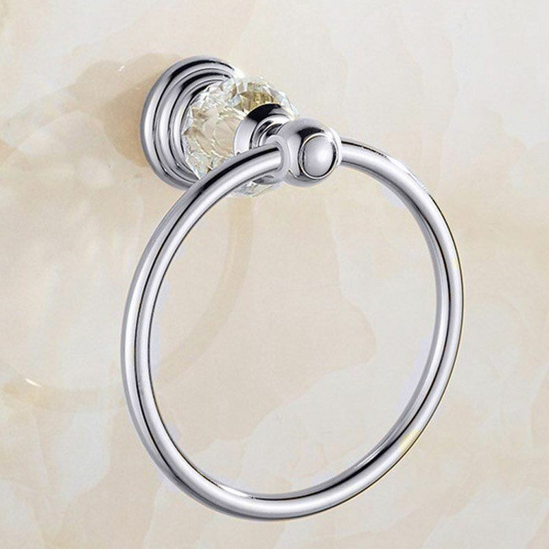 Luxury Crystal Silver Bathroom Accessories Chrome Polished Brass Hardware Sets
