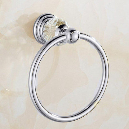 Luxury Crystal Silver Bathroom Accessories Chrome Polished Brass Hardware Sets