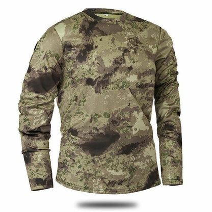 Quick-dry Camouflage Long sleeve T-shirt Outdoor Tactical Hunting Hiking Camping
