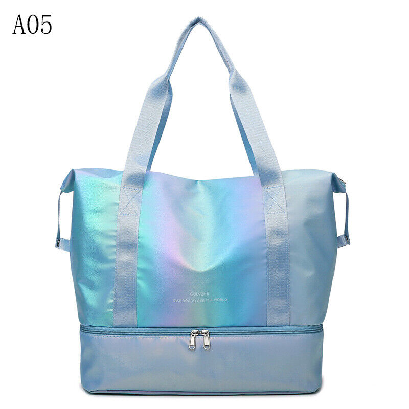 Pearlescent Folding Travel Shoulder Bag Waterproof Handbag Dry Wet Separation