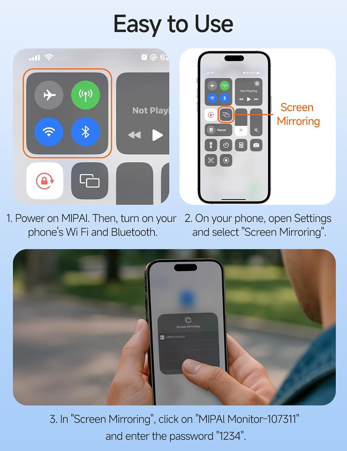 Vlog Selfie Monitor Screen for Iphone & Android,Magnetic Phone Back Camera Selfi