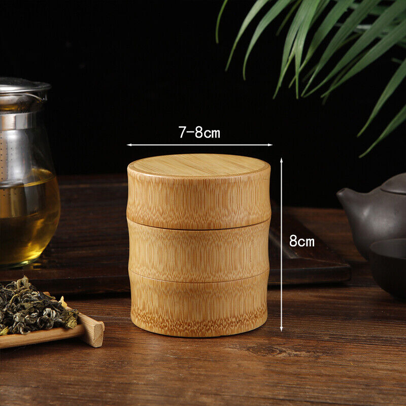 Bamboo Tea Storage Box Tea Canister Lid Seal Kitchen Storage Jars Accessories
