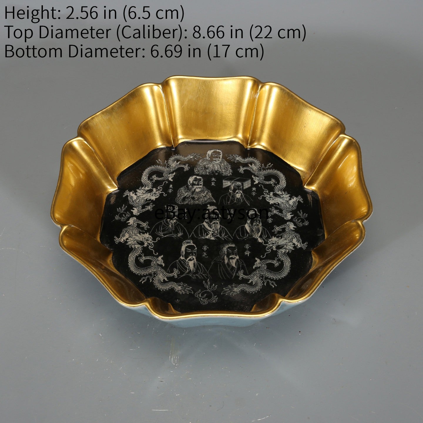 9.6" Old Antique Porcelain Ru Kiln Song Hui Zong Mark Character Brush Wash