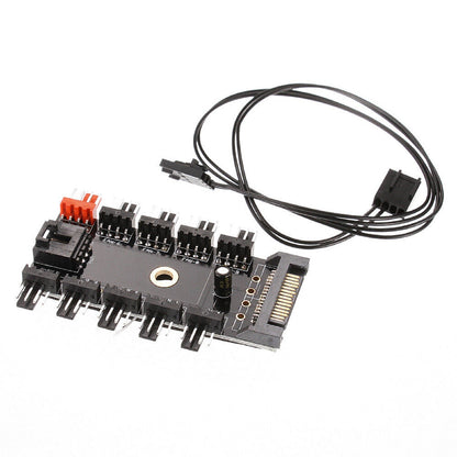 10x 4-pin PC CPU PWM Cooling Fan Speed Controller Hub SATA Power Socket Splitter