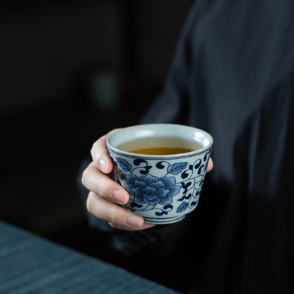 Jingdezhen Blue and White Porcelain Tea Cup Porcelain KungFu Tea Set Tea Cup