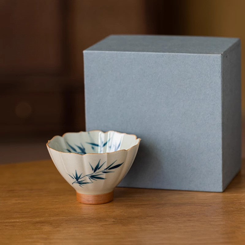 60ML Exquisite Hand-painted Wood Ash Kung Fu Tea Cup Ceramic Tea Cup Tea Set