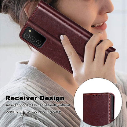 For Samsung Galaxy A03s/SM-A037F Case, Protective Leather Cover / Tempered Glass