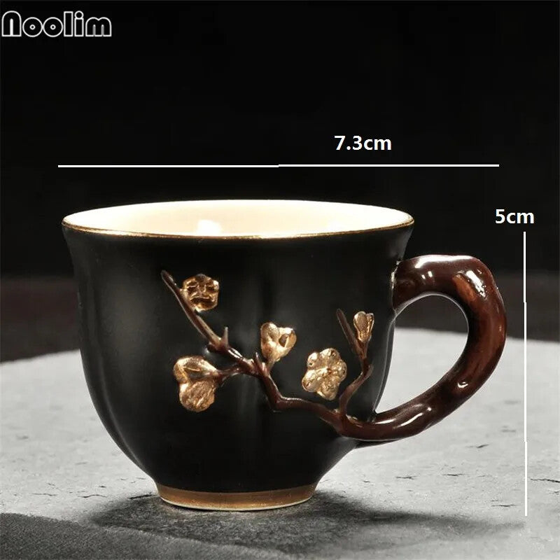 High Quality Ceramic Handpainted Teacups Plum Pattern Master Cup Porcelain