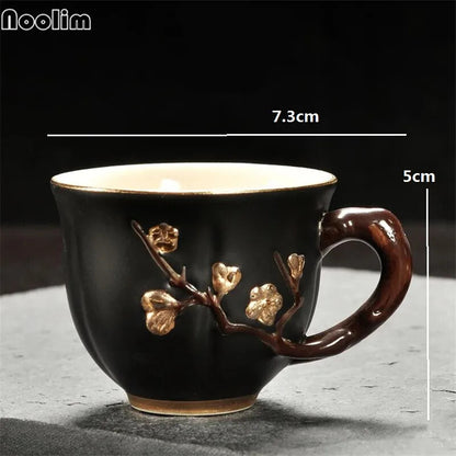 High Quality Ceramic Handpainted Teacups Plum Pattern Master Cup Porcelain