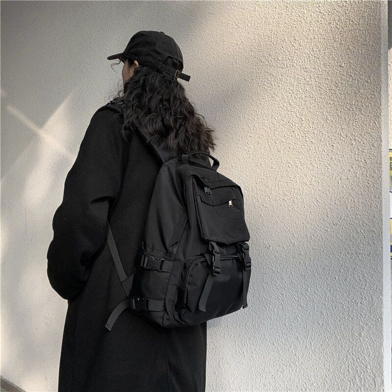 Fashion Backpack Waterproof Laptop Rucksack School Anti-theft Travel Bag Black