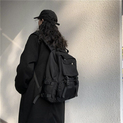 Fashion Backpack Waterproof Laptop Rucksack School Anti-theft Travel Bag Black