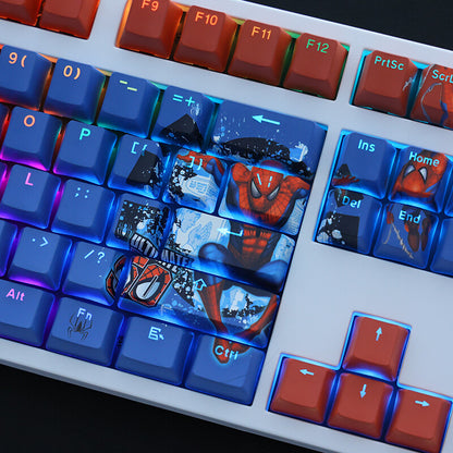 NEW Spiderman 108 PBT Translucent Keycaps OEM Height F/Mechanical Keyboard