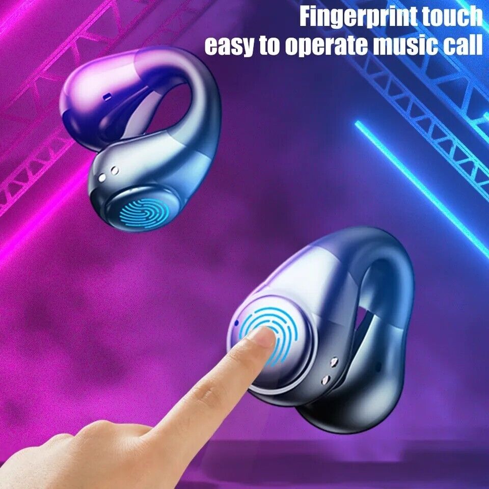 Bluetooth 5.3 Wireless Earbuds Ear Clip Bone Conduction Headphones Sport Headset
