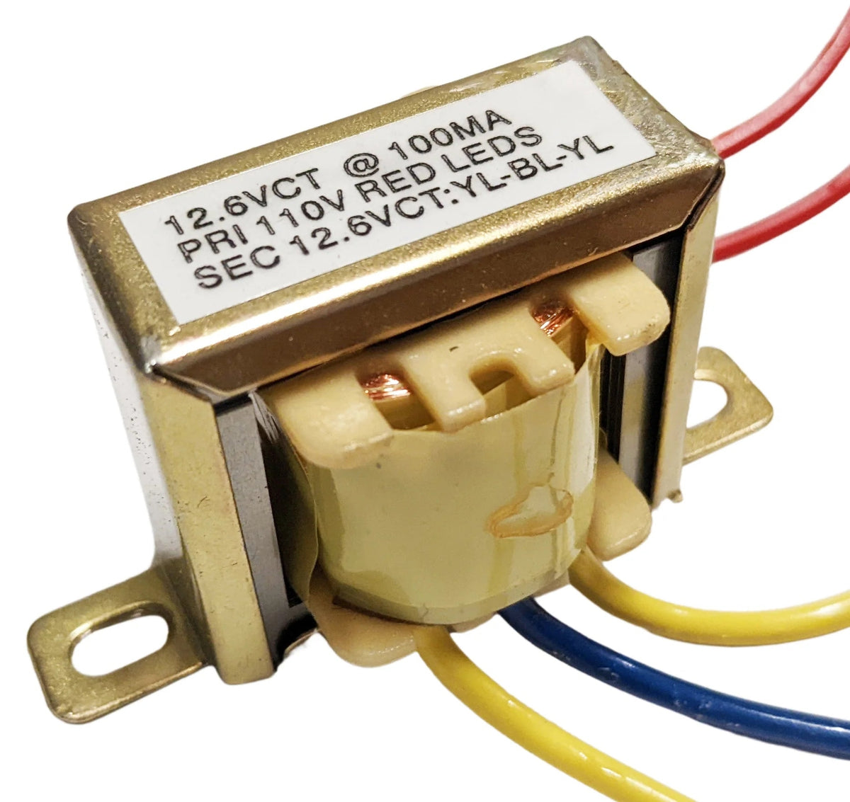 3 Pack 12.6 VCT 0.1A Power Transformer with Wire Leads and Foot Mount