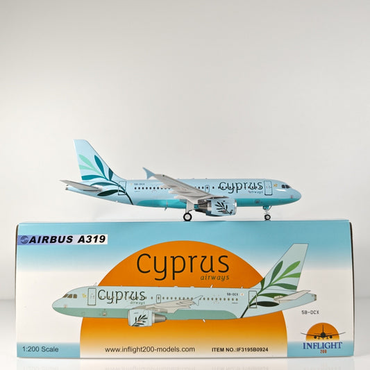 1:200 InFlight Cyprus airways Airbus A319 Passenger Airplane Diecast Plane Model