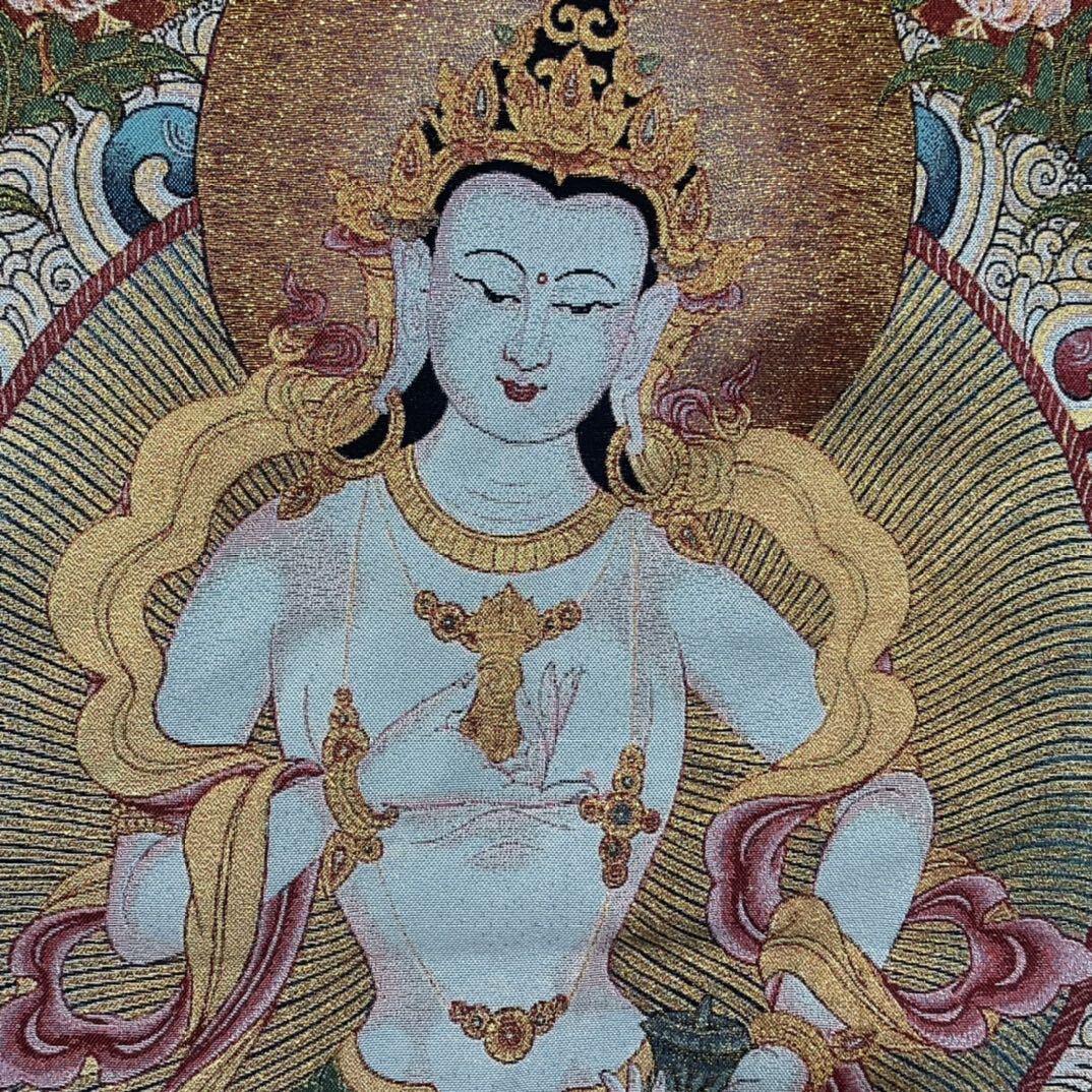 35" Decor tibet Silk Cloth Embroidery Buddhism Vajrasattva tangka Mural Tapestry