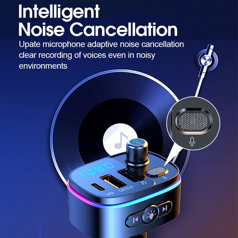 Car Bluetooth FM Transmitter Receiver Radio MP3 Wireless Adapter USB PD Charger