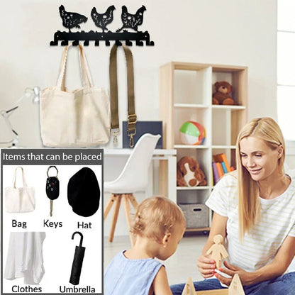 Key Holder, Metal Wall Mounted Rack Hook, Wall Hanging Storage Rack Coat Rack