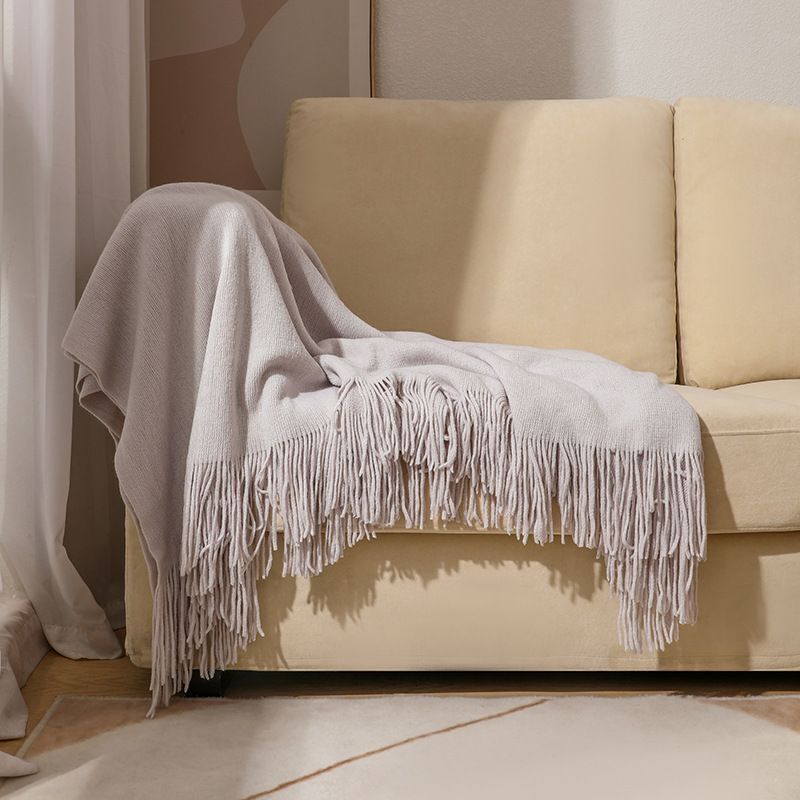 Sofa Knitted Blanket Cotton Thread Nordic Solid Color Protective Cover Bedspread