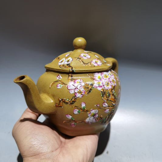Chinese Yixing Zisha Clay Handmade Kung Fu Tea Exquisite Plum Blossom Teapot