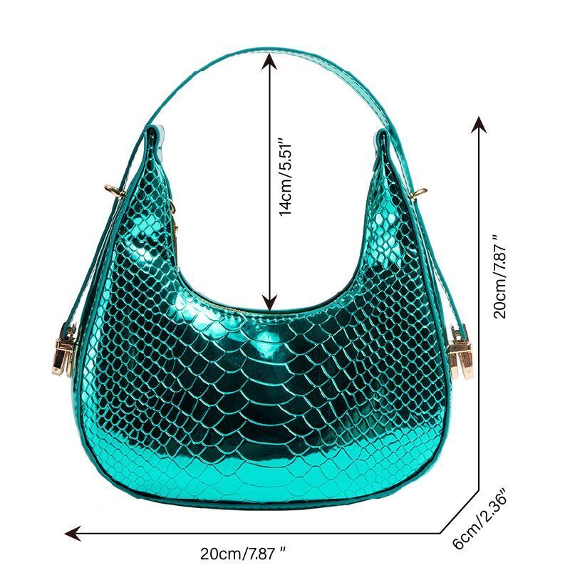 Versatile Bags Luxury Stone Design Handbag Shoulder Underarm Half Moon Purse 1PC