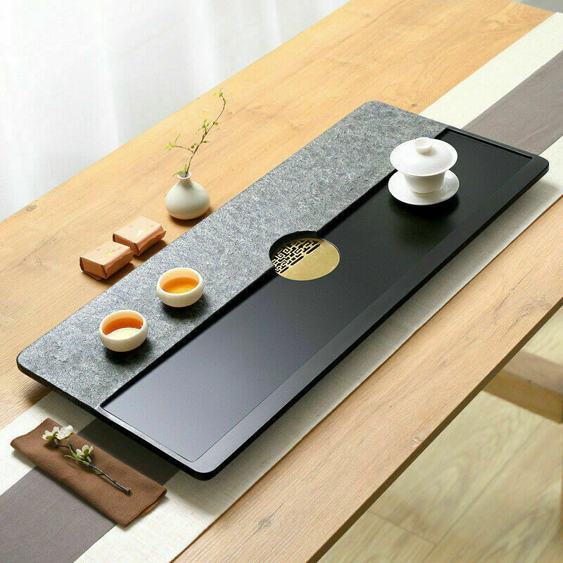 Weighted Tea Tray Black Stone Water Draining Tea Table For Kungfu Tea Set China