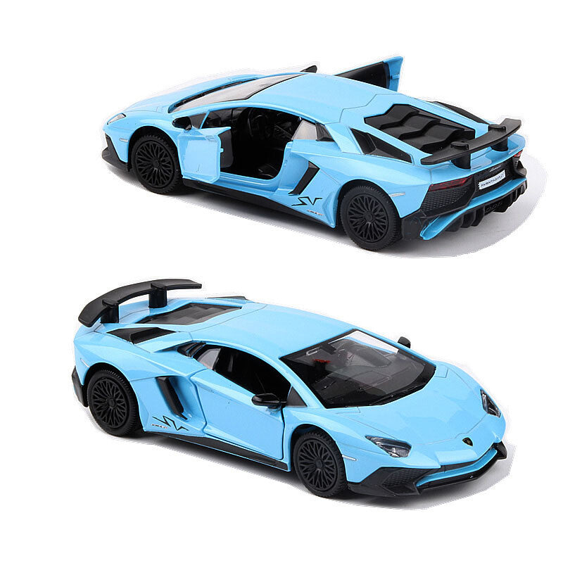 1:36 Lamborghini Aventador LP750-4 SV Diecast Model Car Alloy Boys Toys Blue