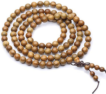 Natural Green Sandalwood 108 Beads 8-12 mm Bracelet Necklace wooden Meditation