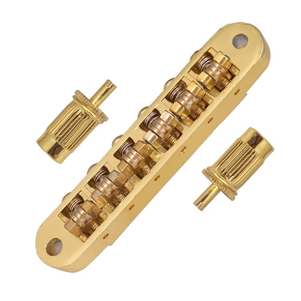 For LP EPI Electric Guitar Gold 6 Roller Bridge Tremolo Saddles With Two Posts