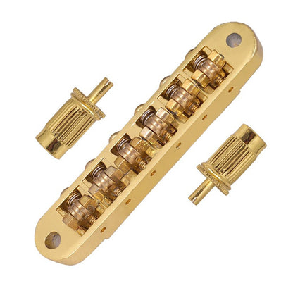 For LP EPI Electric Guitar Gold 6 Roller Bridge Tremolo Saddles With Two Posts
