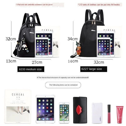 Oxford Cloth Backpack Student Bag Canvas Waterproof Travel Trend Backpack Zipper