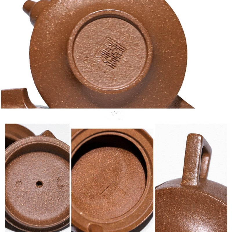 Full Handmade Teapot Real Yixing Zisha Jiangpo Clay Hand Carved Marked Pot 120ml