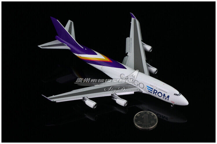 1:400 JC Wings ROM CARGO BOEING 747-400 Freighter Flap Down Diecast Plane Model