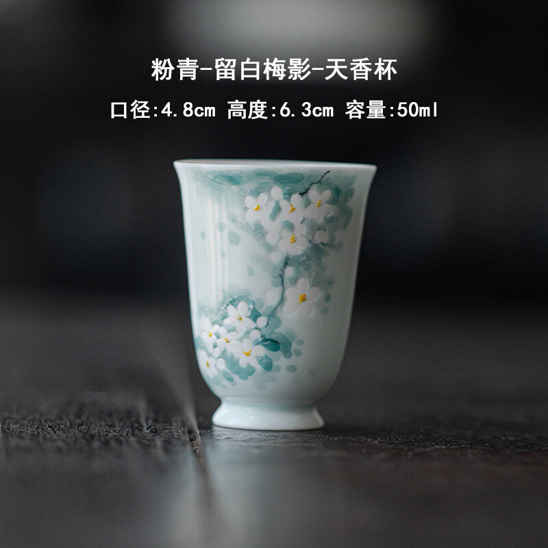 Hand-Painted Plum Blossom Master Cup Creative Tea Ceramic Kung Fu Tea Set 500ml