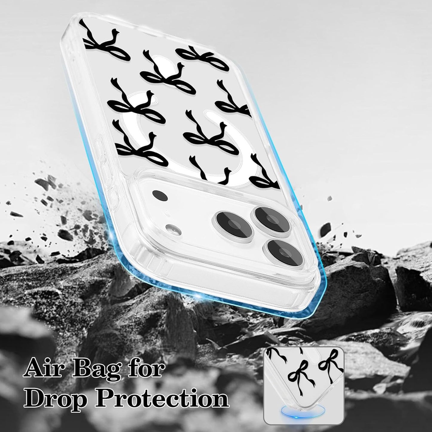 Magnetic for Iphone 17 Pro Max Case, Bow Case Compatible with Magsafe, Wireless