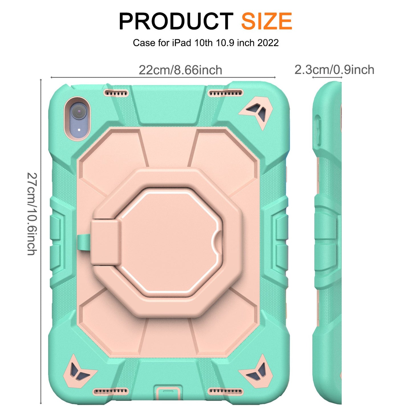 IPad 10th and 11th generations A16 protective case, anti drop and rotatable